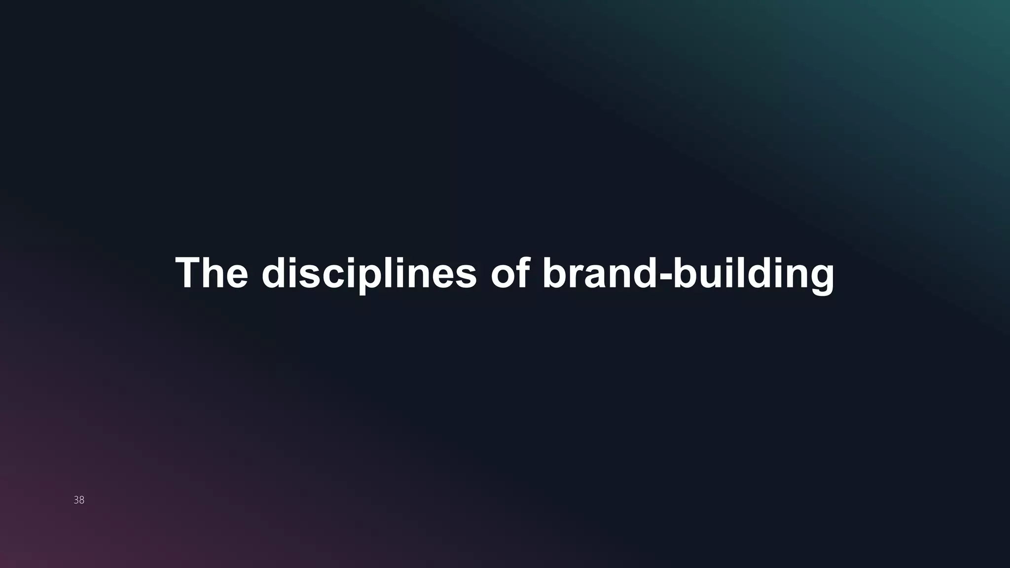 38
The disciplines of brand-building
 
