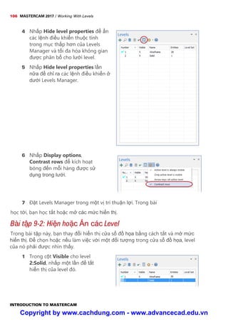 Mastercam Levels Manager Example Mastercam 2017 cho người mới học | PDF
