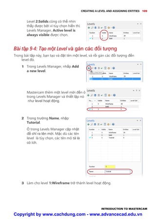 Mastercam Levels Manager Example Mastercam 2017 cho người mới học | PDF