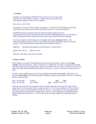 Intro to mathcad | PDF