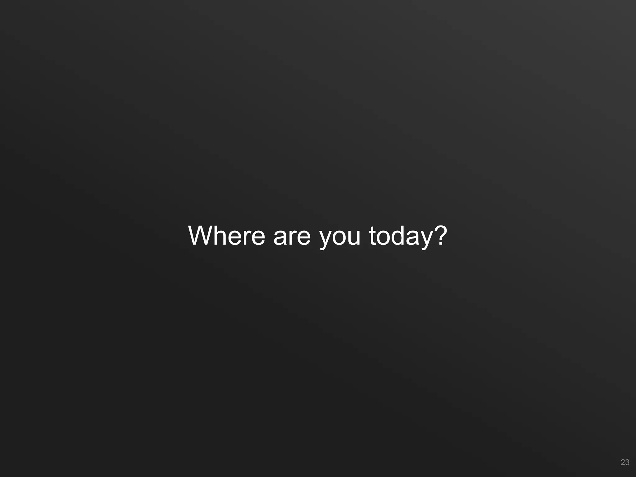 Where are you today?
23
 