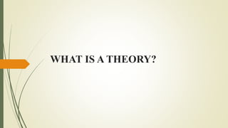 WHAT IS A THEORY?
 