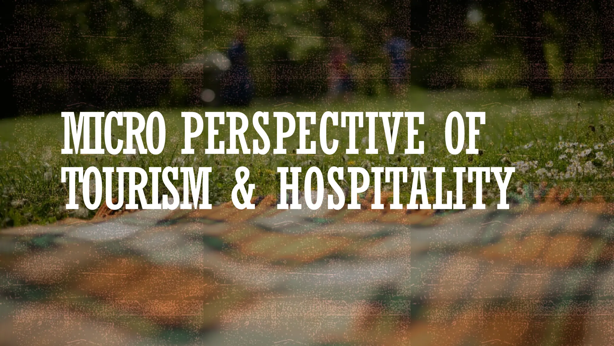 MICRO PERSPECTIVE OF
TOURISM & HOSPITALITY
 