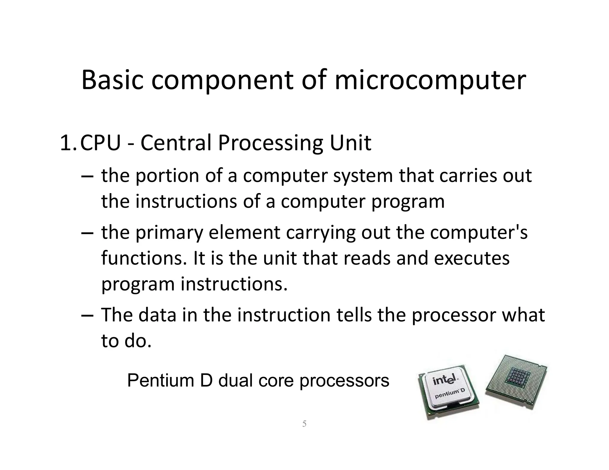 Intro to microprocessor and its detailing and applications | PPT