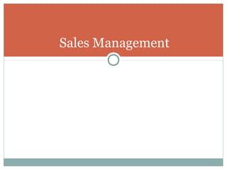 Sales Management
 