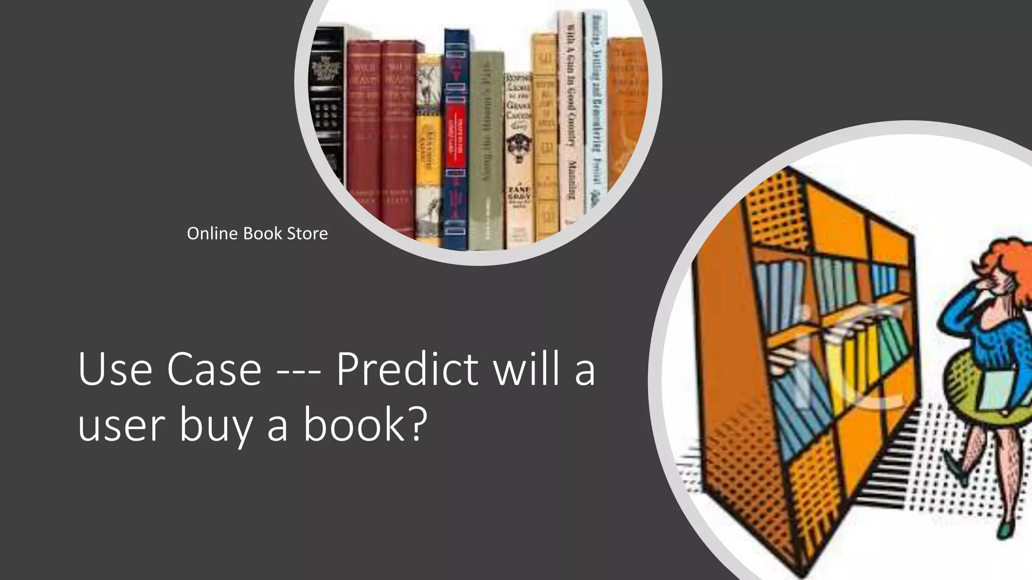 Use Case --- Predict will a
user buy a book?
Online Book Store
 