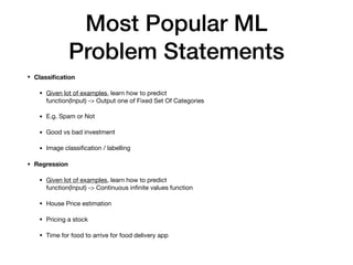 Machine Learning Problem Statement Introduction to machine learning and deep learning | PDF