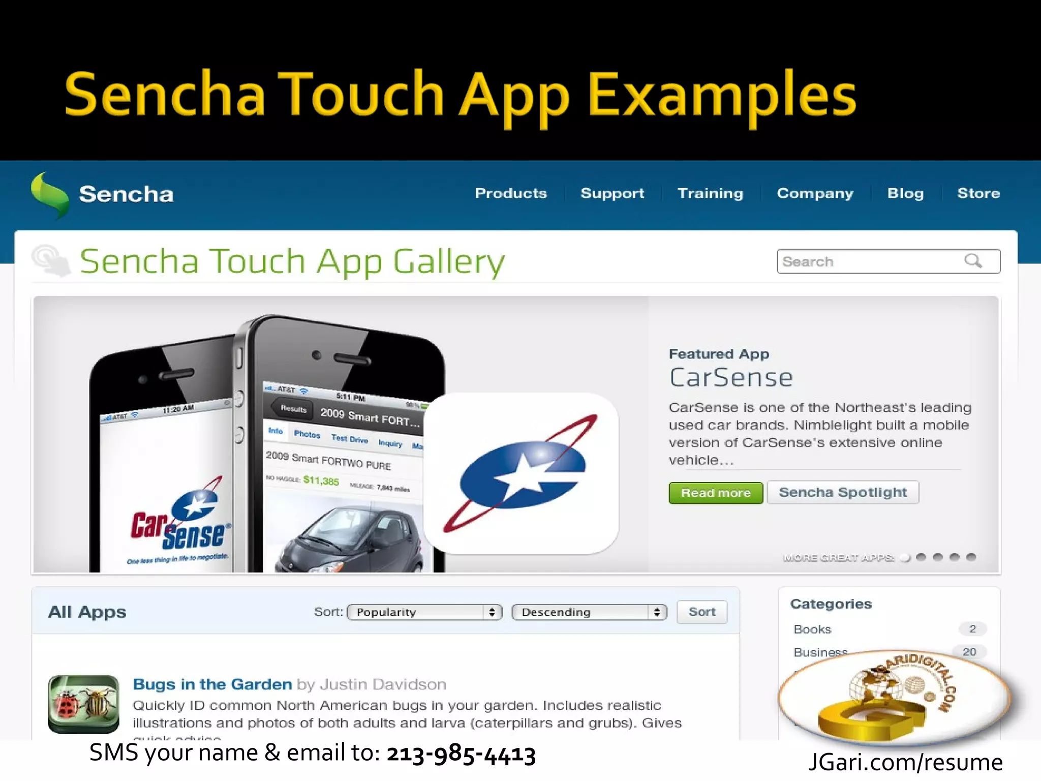 SMS your name & email to: 213-985-4413   JGari.com/resume
 