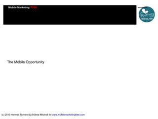 The Mobile Opportunity

(c) 2013 Hermes Romero & Andrew Mitchell for www.mobilemarketingfree.com

 