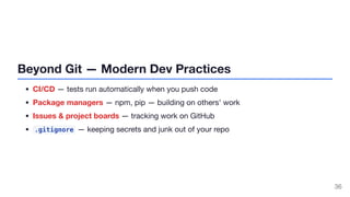 Introduction to Modern Software and Git Hands-On | PDF
