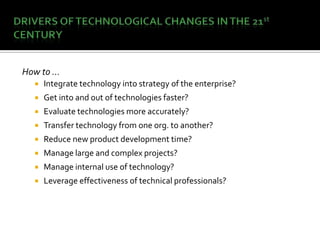 Introduction to Management of Technology