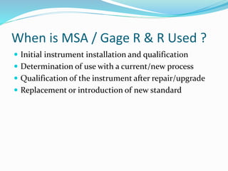 Intro to Measurement System Analysis (MSA) | PPTX