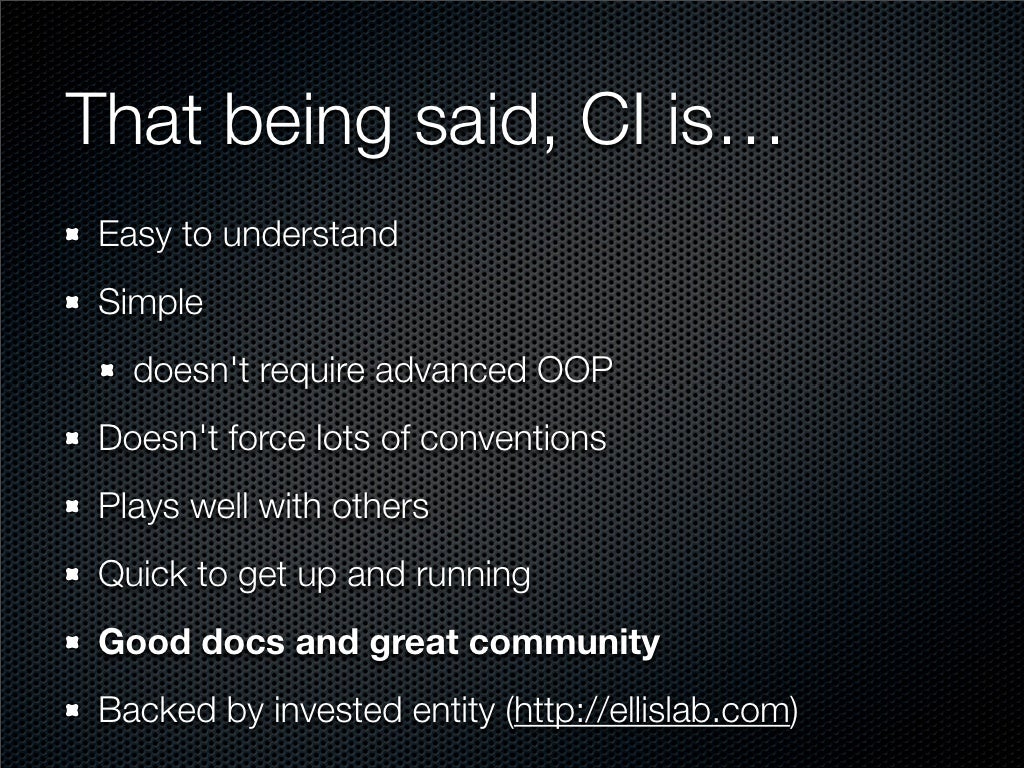 That Being Said Ci Is