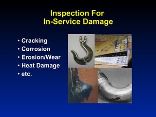 • Cracking
• Corrosion
• Erosion/Wear
• Heat Damage
• etc.
Inspection For
In-Service Damage
 