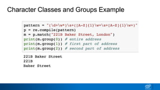 Character Classes and Groups Example
 