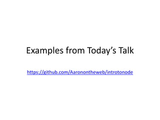 Intro to Node | PPTX