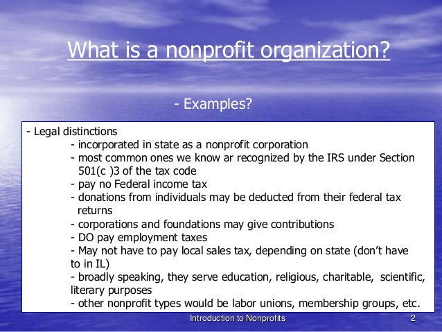 Introduction To Nonprofit Organizations