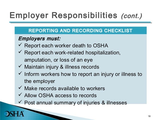 OSHA REQUIREMENTS FOR EMPLOYERS A BRIEF GUIDE visual data 6