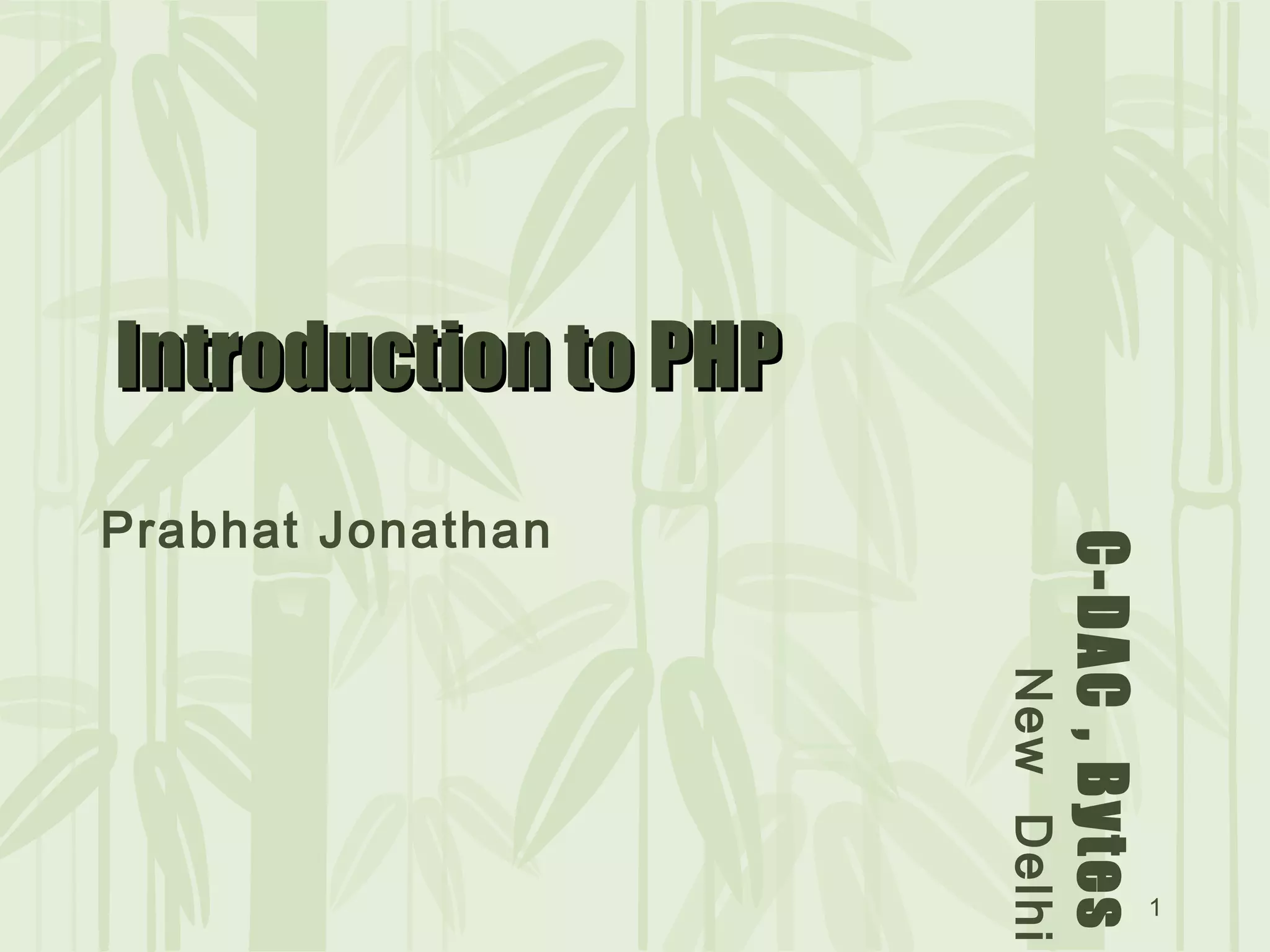 Introduction to PHP | PPT