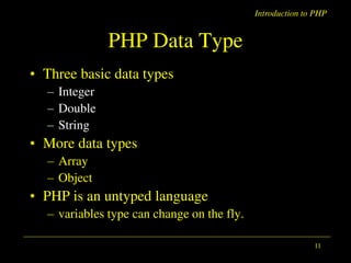 Introduction to php | PPT