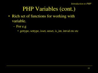 Introduction to php | PPT