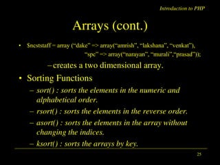 Spc Sarray Rapper Introduction to php | PDF