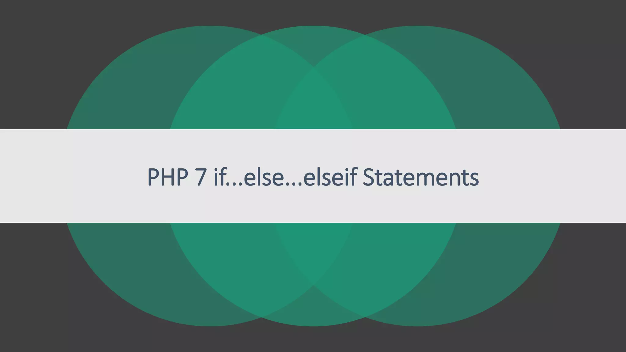 PHP 7 if...else...elseif Statements
 