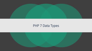 PHP 7 Data Types
 
