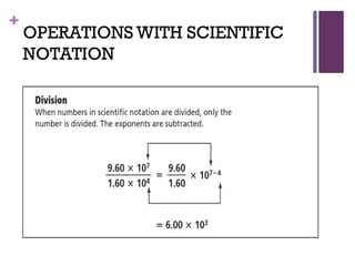 +
OPERATIONS WITH SCIENTIFIC
NOTATION
 
