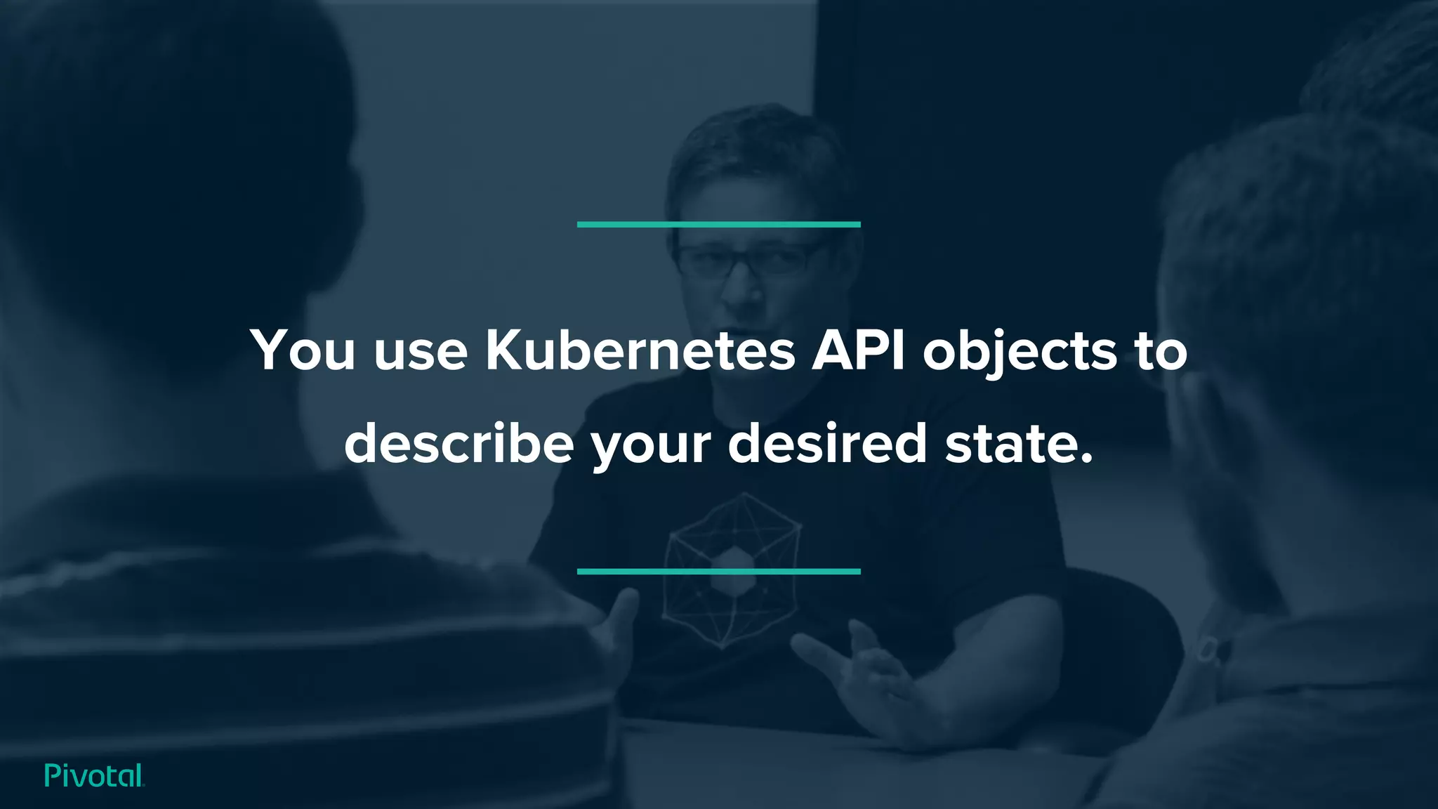 You use Kubernetes API objects to
describe your desired state.
 