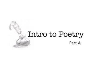 Intro to Poetry
           Part A
 