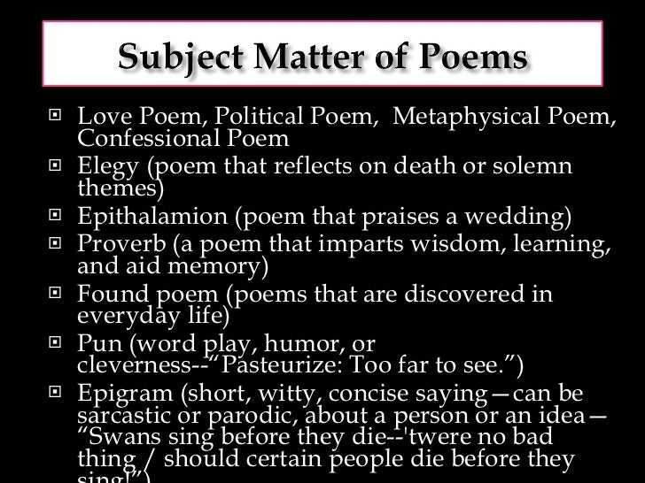 Intro to poetry types and terms