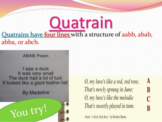 Which form of poetry has five triplets and a quatrain Examples Of Different Types Of Poetry I