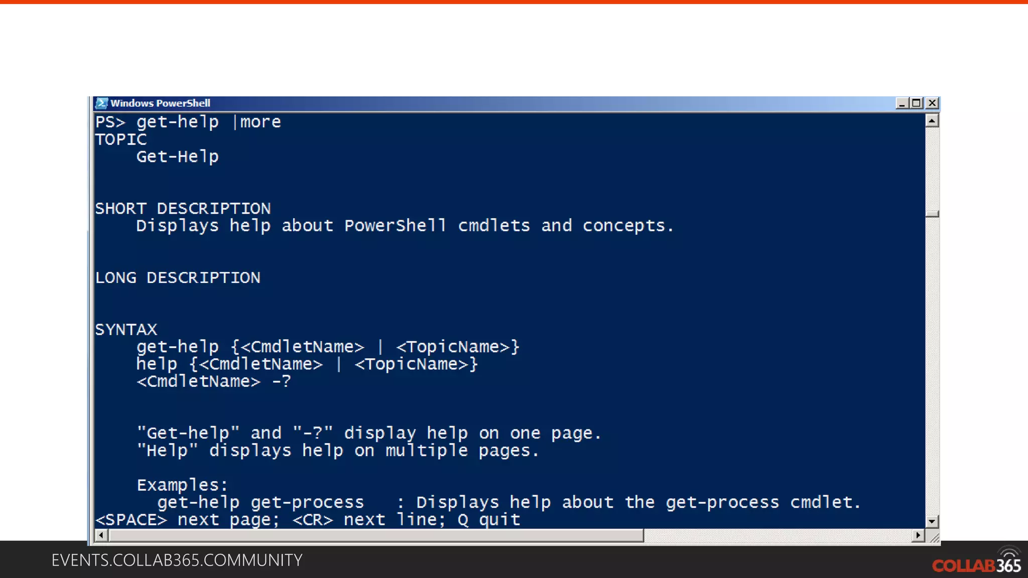 EVENTS.COLLAB365.COMMUNITY
Help!
 