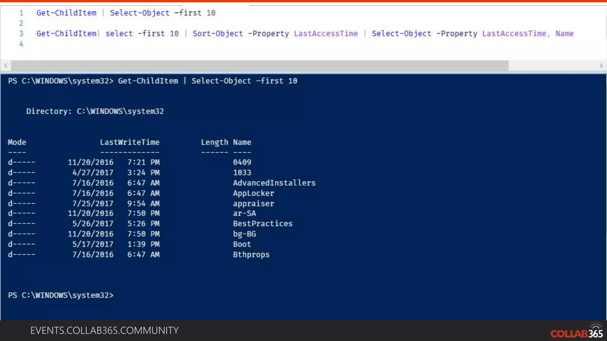 EVENTS.COLLAB365.COMMUNITY
Example
 