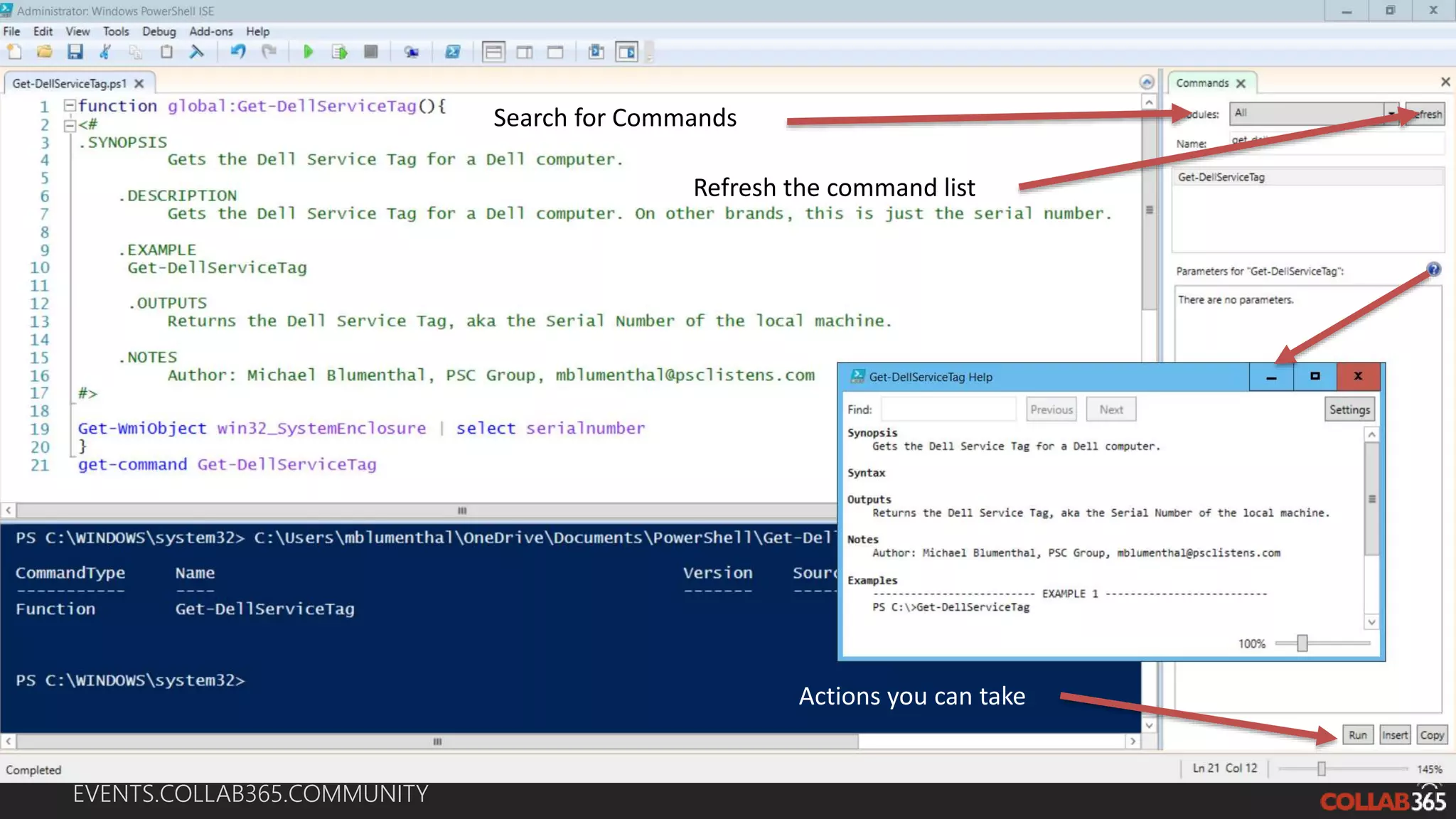 EVENTS.COLLAB365.COMMUNITY
Search for Commands
Refresh the command list
Actions you can take
 