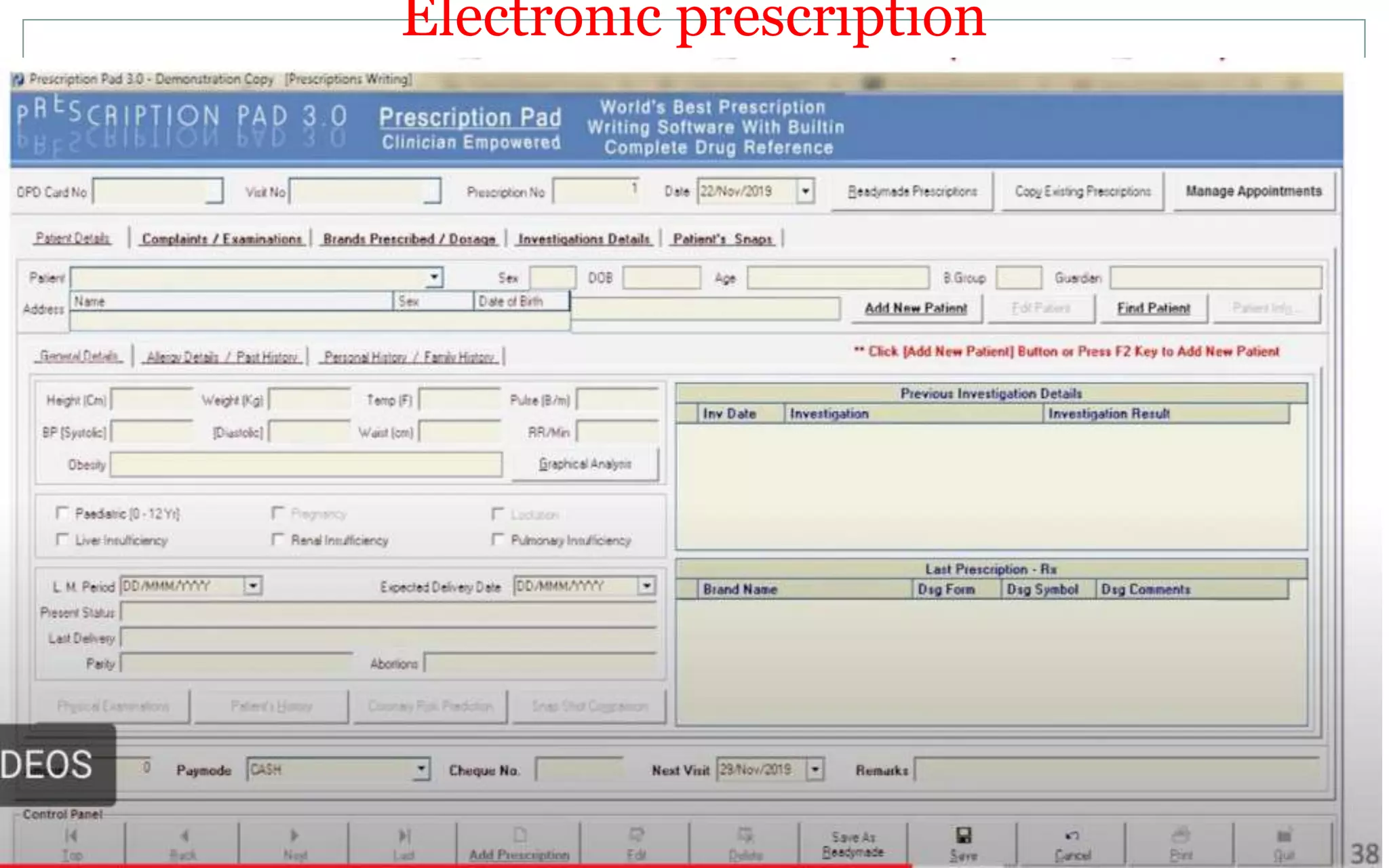 Electronic prescription
 