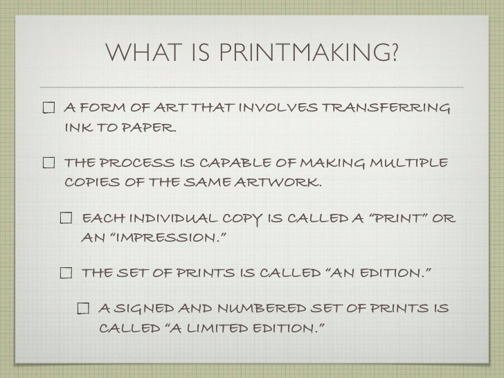 Intro to printmaking