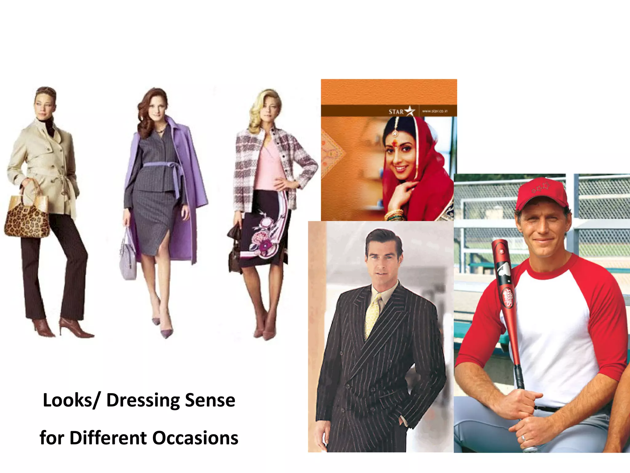 Looks/ Dressing Sense
for Different Occasions

 