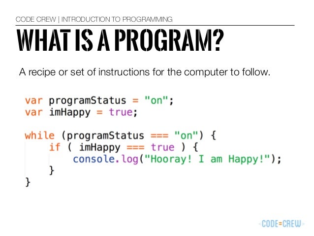 Intro to Programming