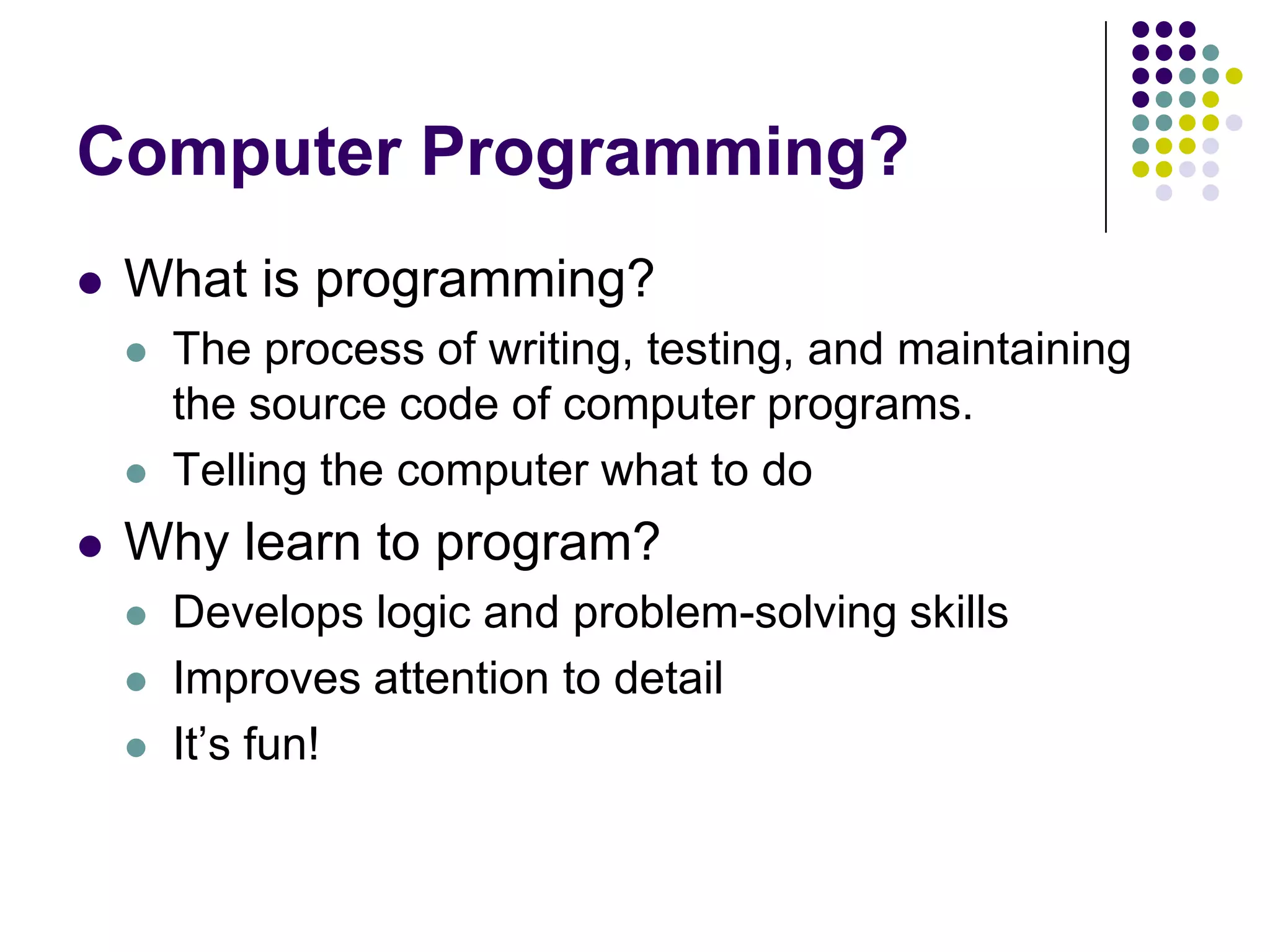 Intro To Programming Cmp | PPTX | Programming Languages | Computing