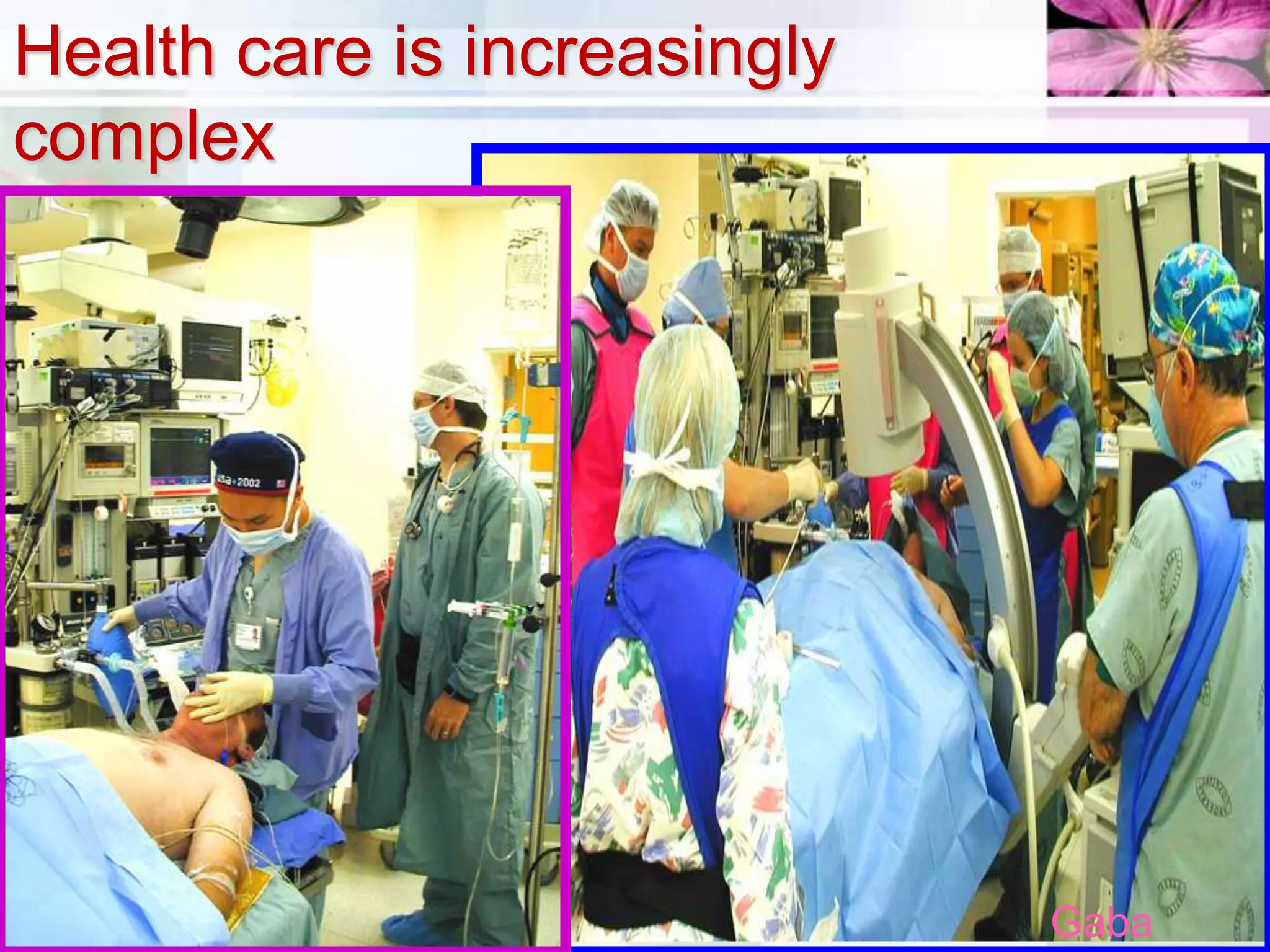 Health care is increasingly
complex




                              Gaba
 