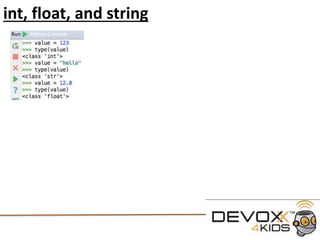 Numbers and Operands
When we want to do calculations in Python we need to use operands that the
Language understands some basic operands are
+ Addition - Adds values on either side of the operator
2 + 2 will give us 4
- Subtraction - Subtracts right hand operand from left hand operand
5 - 2 will give 3
* Multiplication - Multiplies values on either side of the operator
2 * 2 will give 4
/ Division - Divides left hand operand by right hand operand
4 / 2 will give 2
 