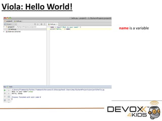 Run Hello World!
Now that we have created our
First Python script we can go
To the menu and select “Run”
And then click on “Run” from
The drop down menu
This will execute the code
In our IDE interpreter console
 