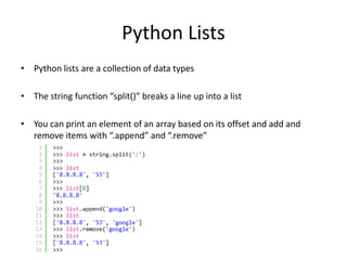 Introduction to Python for Security Professionals | PPTX