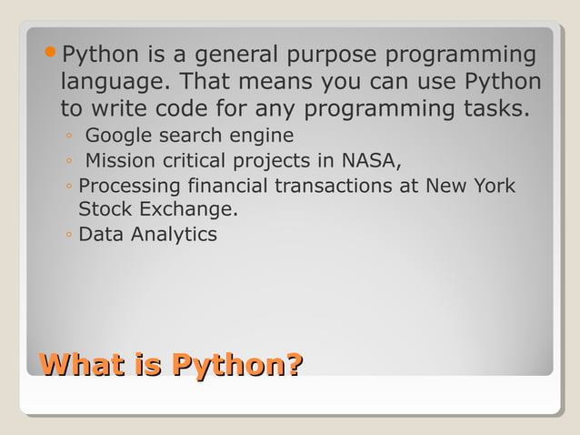 Intro to Python | PPT