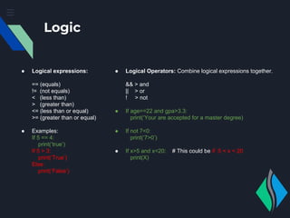 Introduction to python | PPT