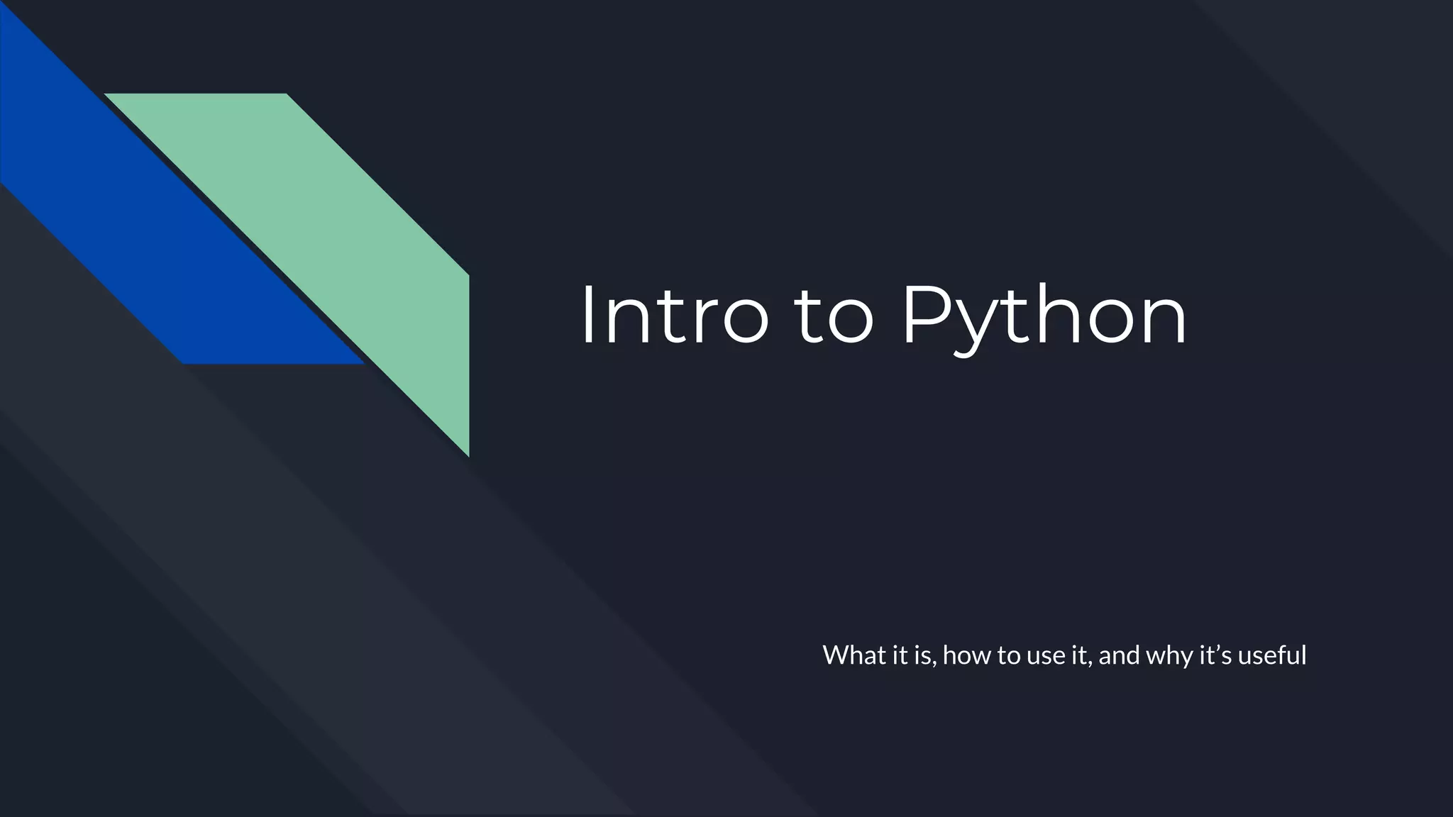 Intro to python | PPT