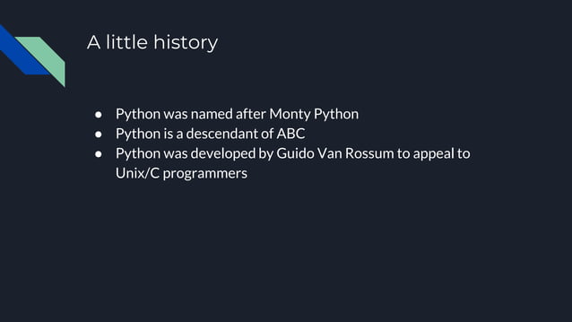 Intro to python | PPT