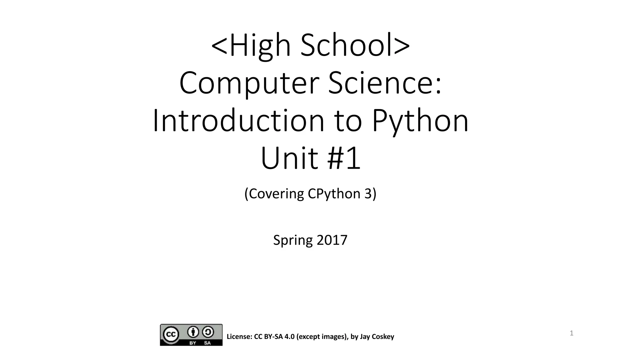 Intro to Python (High School) Unit #1 | PPT